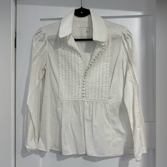 Chloe White Collared Blouse - Picture 2 of 7